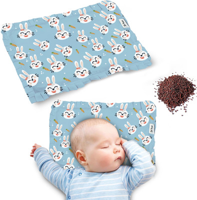 Dr Trust Mustard Seeds Baby Pillow Pack of 1 Toons & Characters USA 380 Baby Head Shaping Pillow for 0 to 12 Months Prevents Flat Head Syndrome(Light Blue)