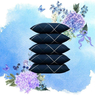 CATHROL Microfibre Abstract Sleeping Pillow Pack of 5(Blue)