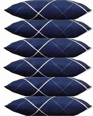 STOMIA Polyester Fibre Solid Sleeping Pillow Pack of 6(Blue)