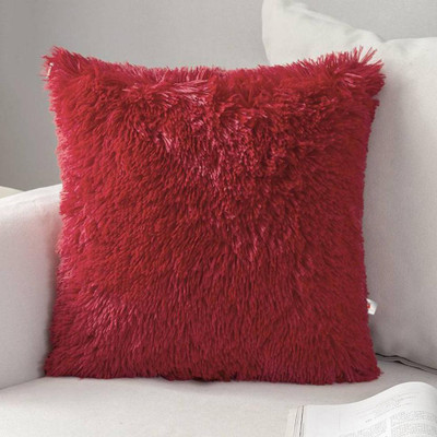 Cozyert Microfibre Solid Cushion Pack of 1(Red)