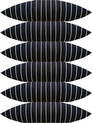 ACTOS Microfibre Stripes Sleeping Pillow Pack of 6(Black)