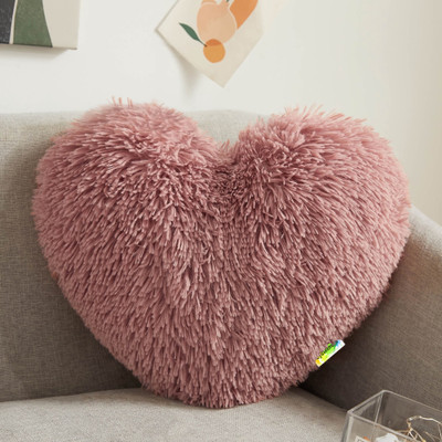 Cozyert Heart pillow set Microfibre Solid Cushion Pack of 1(Gajri)