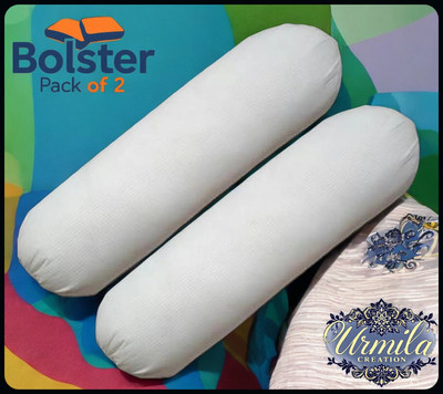 Urmila Creation Microfibre Bolster Pack of 2 Solid(White)