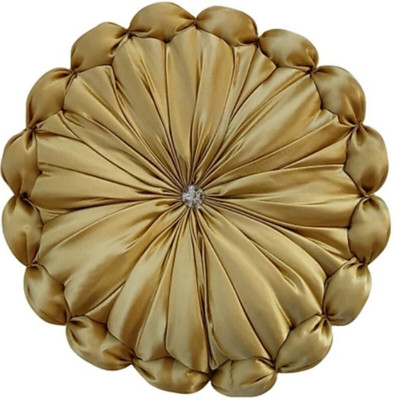 GTX Premium cushion set Microfibre Solid Floor Cushion Pack of 1(Golden)