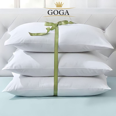 GOGA LUXURY Polyester Fibre Abstract Sleeping Pillow Pack of 3(White)