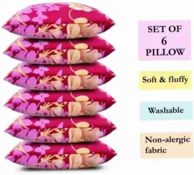 Urmila Creation LUXURY Polyester Fibre Abstract Sleeping Pillow Pack of 6(Pink)