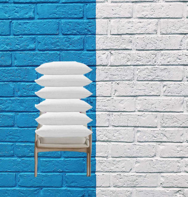 fulffystyl Polyester Fibre Sleeping Pillow Pack of 6 Abstract SOFT(White)