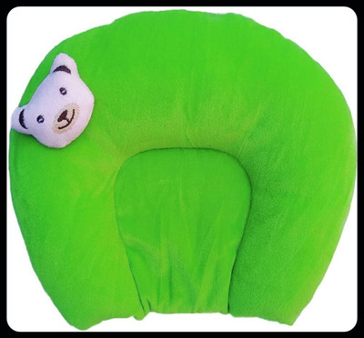 JAI SHRI Mustard Seeds, Cotton Baby Pillow Pack of 1 Toons & Characters(Green U Shape)