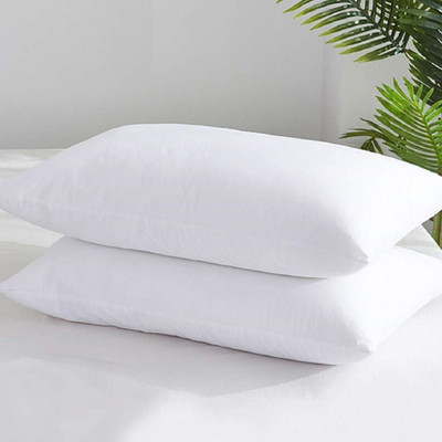 Swikon star Microfibre Bolster Pack of 2 Solid(White)