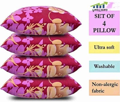 GUNVAR INDIA PRIVATE LIMITED LUXURY Polyester Fibre Solid Sleeping Pillow Pack of 4(Pink)