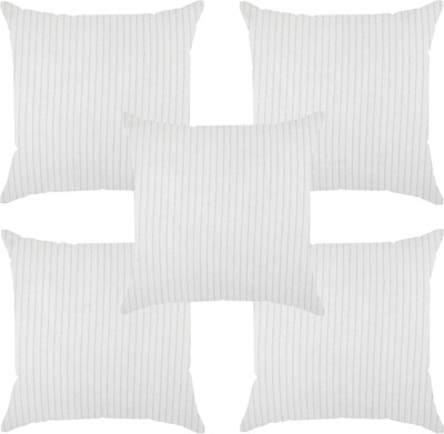 FLORAom Microfibre Cushion Pack of 5 Stripes(White)
