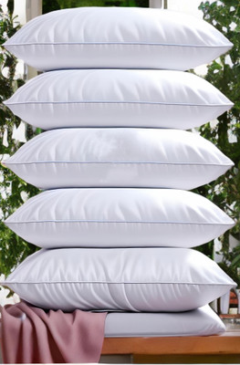 YPOLOIPO LUXURY Polyester Fibre Abstract Sleeping Pillow Pack of 5(White)