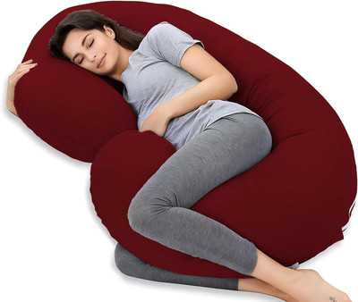 aeTHEric Microfibre Solid Pregnancy Pillow Pack of 1(Maroon)