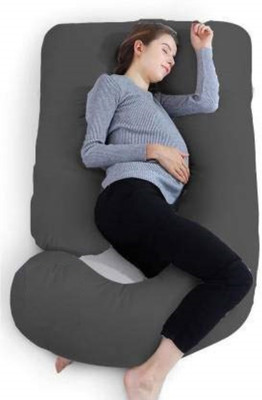 Hundur Store Microfibre Solid Pregnancy Pillow Pack of 1(Grey)