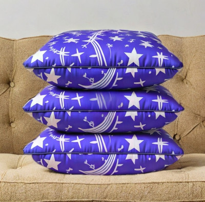 YPOLOIPO LUXURY Polyester Fibre Abstract Sleeping Pillow Pack of 3(Blue)