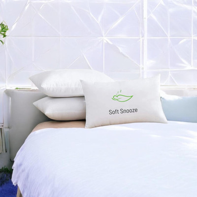 SOFT SNOOZE Microfibre Sleeping Pillow Pack of 3 Solid Soft Luxury(White)