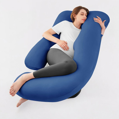 THUKRAN Microfibre Solid Pregnancy Pillow Pack of 1(Blue)