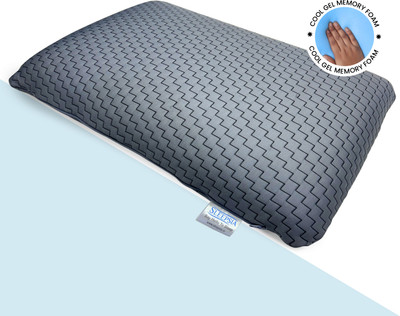 Sleepsia Cooling Gel Cervical Bed Pillow | Orthopedic Neck Support for All Sleepers Memory Foam Solid Sleeping Pillow Pack of 1(Grey)