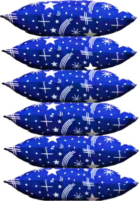 ERANC Microfibre Abstract Sleeping Pillow Pack of 6(Blue)