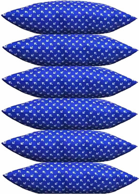 Texlux Cotton Sleeping Pillow Pack of 6 Solid LUXURY(Blue)