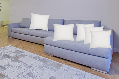 JDX Striped Style Microfibre Solid Cushion Pack of 5(White)