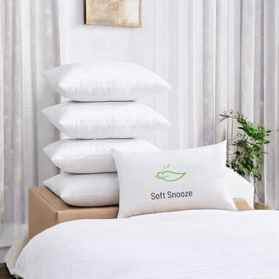 SOFT SNOOZE Microfibre Sleeping Pillow Pack of 5 Solid Luxury(White)