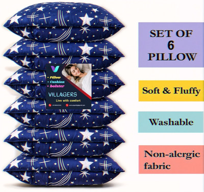 Gaulpastore SOFT Microfibre Abstract Sleeping Pillow Pack of 6(Blue)