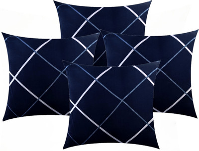 Changers Microfibre Cushion Pack of 4 Geometric(Dark Blue)