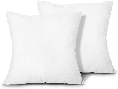 Bhumi Impex Microfibre Solid Cushion Pack of 2(White)
