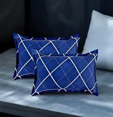 Regnar Luxury Microfibre Solid Sleeping Pillow Pack of 2(Blue)