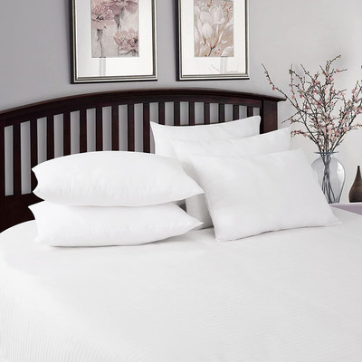 LIPONOS LUXURY Polyester Fibre Solid Sleeping Pillow Pack of 5(White)
