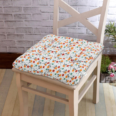 HOMESTIC by Kuber Industries Microfibre Solid Chair Pad Pack of 1(White)