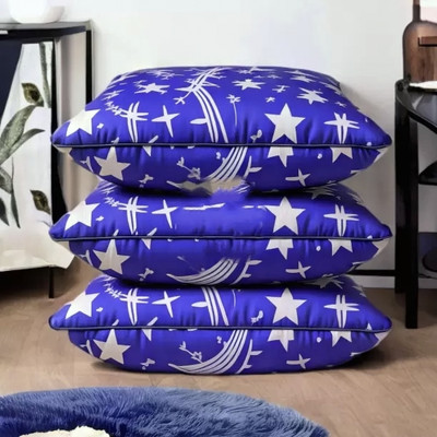 YPOLOIPO LUXURY Polyester Fibre Abstract Sleeping Pillow Pack of 3(Blue)