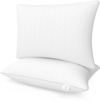 MY ARMOR Microfibre Solid Sleeping Pillow Pack of 2(White Bamboo Fabric)