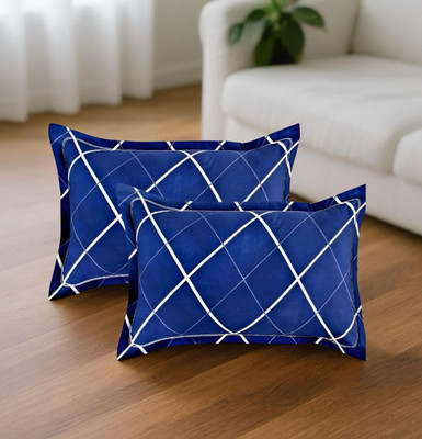 Regnar Luxury Microfibre Solid Sleeping Pillow Pack of 2(Blue)