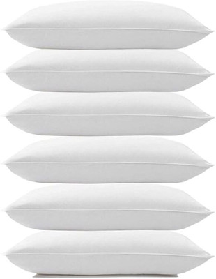 Mojo PILLOW Polyester Fibre Solid Sleeping Pillow Pack of 6(White)