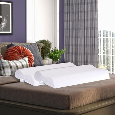ORGANIC SLEEP Latex Solid Sleeping Pillow Pack of 2(White)