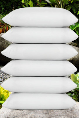 LIPONOS LUXURY Polyester Fibre Solid Sleeping Pillow Pack of 6(White)