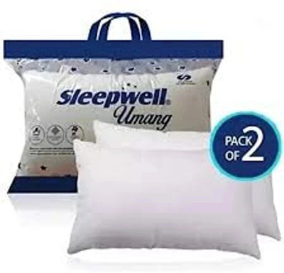 Sleepwell Pillow Set || Comfort And Support Pillow Microfibre Solid Sleeping Pillow Pack of 2(White)