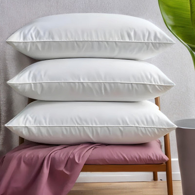 GUNVAR INDIA PRIVATE LIMITED LUXURY Polyester Fibre Solid Sleeping Pillow Pack of 3(White)