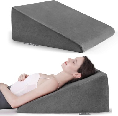 Dr Trust USA Bed Wedge Pillow for Sitting, Ortho Back Lumbar Support Cushion – 365 Memory Foam Solid Orthopaedic Pillow Pack of 1(Grey)