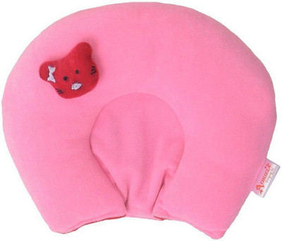 BabeDesk Foam Solid Baby Pillow Pack of 1(Pink-Red)