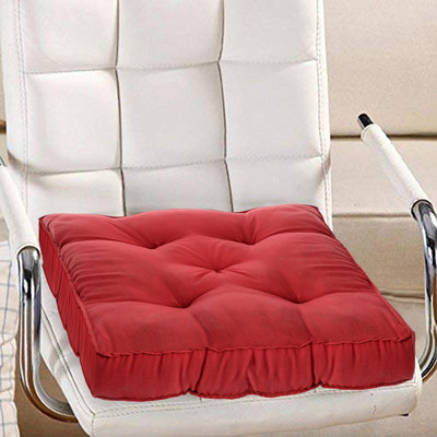 KUBER INDUSTRIES Microfibre Solid Chair Pad Pack of 1(Maroon)
