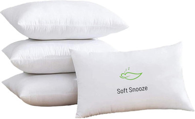 SOFT SNOOZE SOFT LUXURY Microfibre Solid Sleeping Pillow Pack of 4(White)