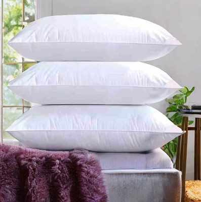 LIPONOS Polyester Fibre Sleeping Pillow Pack of 3 Solid LUXURY(White)