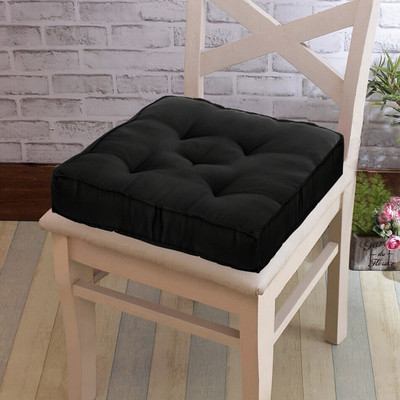 KUBER INDUSTRIES Microfibre Solid Chair Pad Pack of 1(Black)