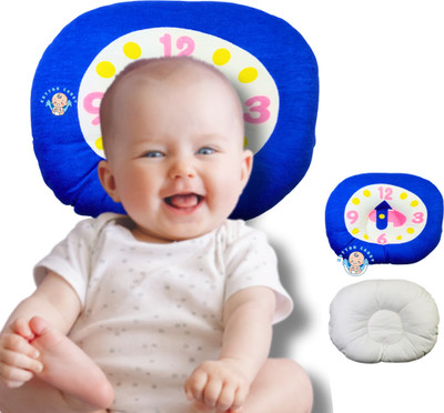 Kotton Candy Cotton Printed, Baby Head Shaping Takiya Soft Pillow Infant Polyester Fibre Alphanumeric Baby Pillow Pack of 1(Blue)