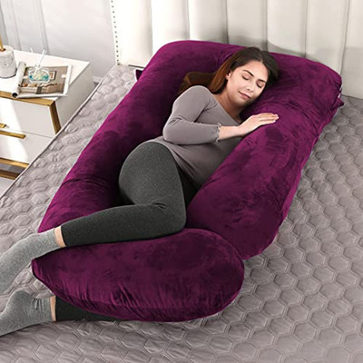 Mojo J SHAPE Microfibre Solid Pregnancy Pillow Pack of 1(Wine)