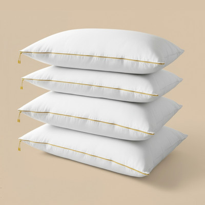 SleepyCat Microfibre Sleeping Pillow Pack of 4 Solid Cloud(White)