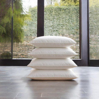 CATHROL Microfibre Sleeping Pillow Pack of 4 Solid(White)